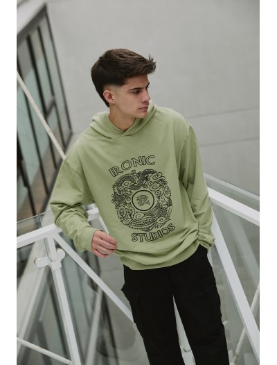 IRONIC HOODIE  GREEN YO