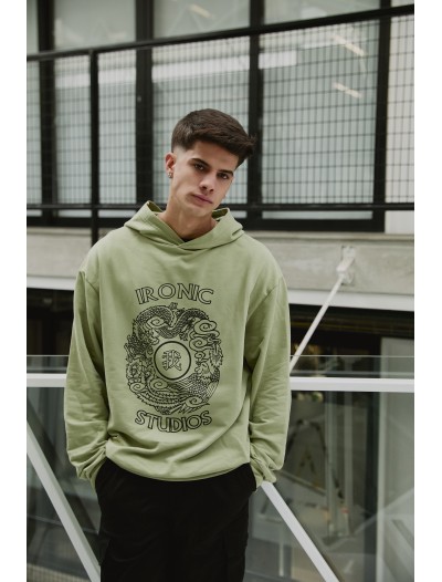 IRONIC HOODIE  GREEN YO